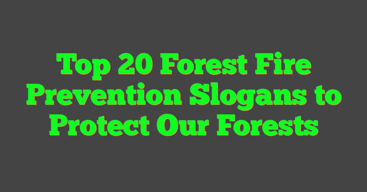 Top 20 Forest Fire Prevention Slogans to Protect Our Forests