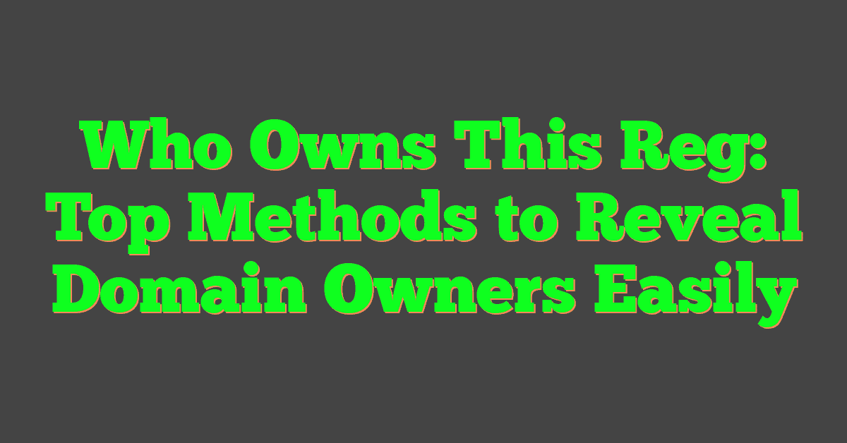 Who Owns This Reg: Top Methods to Reveal Domain Owners Easily